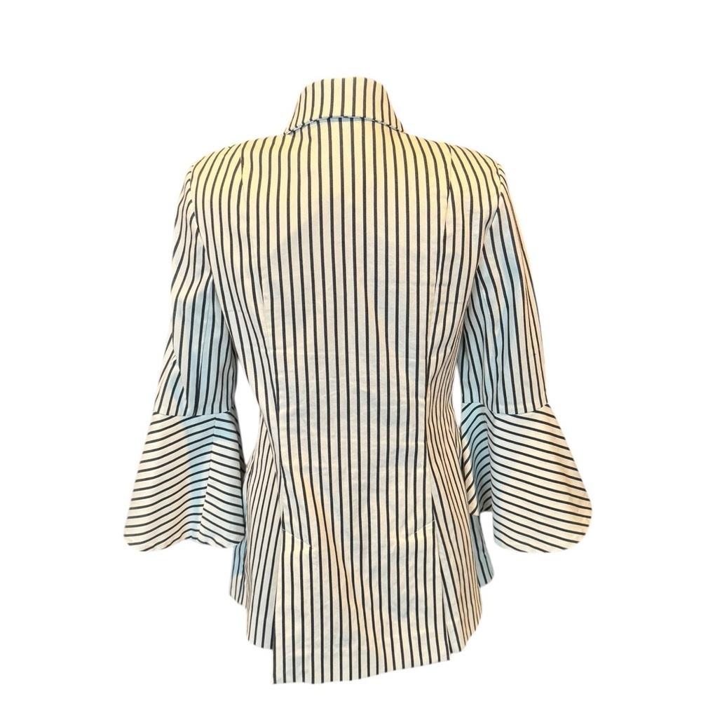 Cabi Striped Flounce Sleeve Blazer Jacket Women’s Size 4 Cottagecore Preppy R3 - Picture 4 of 11